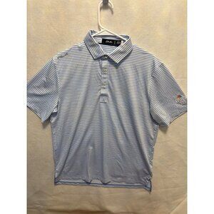 RLX Mens Striped Polo Shirt Blue & White Paris 2024 Embroidered